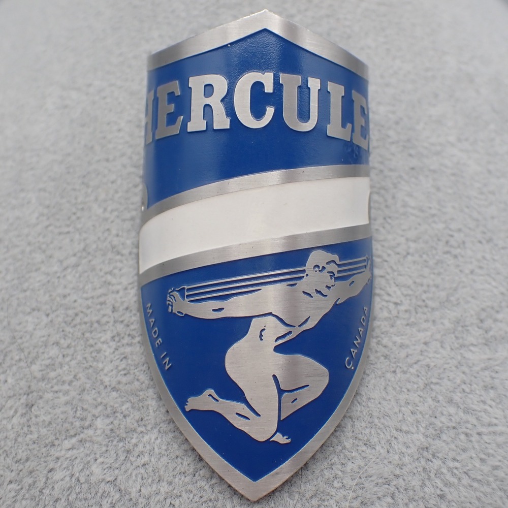 Hercules Canada Bicycle Head Badge Blue Silver Metal Vintage Style Emblem 0087